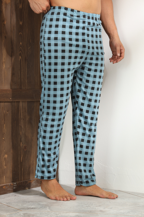 Pantaloni de Pijama pentru Barbati din Bumbac, turcoaz 104 [3]