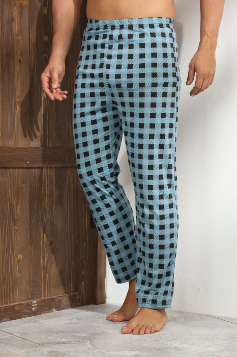 Pantaloni de Pijama pentru Barbati din Bumbac, turcoaz 104 [4]
