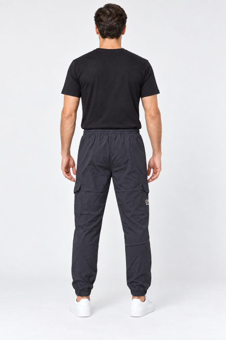 Pantaloni Fas Barbati Cargo, Material Subtire si Usor, Buzunare cu Fermoar, Talie Elastica, bleumarin  8301 [5]