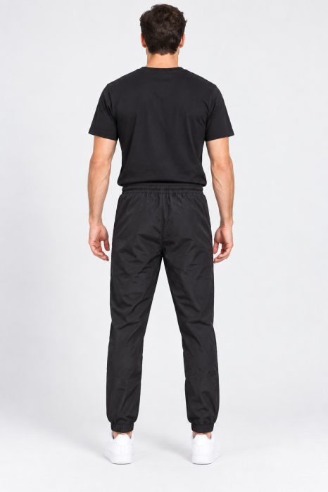 Pantaloni Fas Barbati Jogger, Material Subtire, Buzunare cu Fermoar, Talie Elastica, negru 8303 [5]
