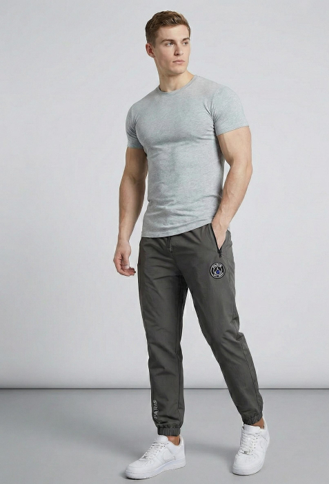 Pantaloni fas Jogger Sport Gri Model Paris cu Buzunare cu Fermoar 7795 [2]