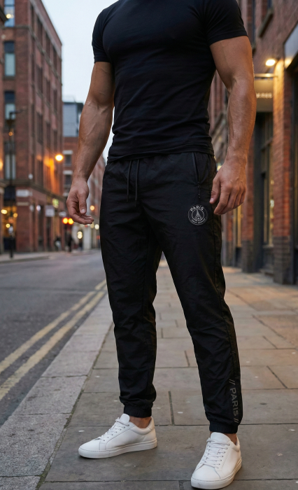 Pantaloni fas Jogger Sport Negru Model Paris cu Buzunare cu Fermoar 7795 [6]