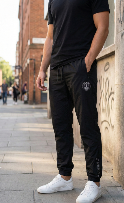 Pantaloni fas Jogger Sport Negru Model Paris cu Buzunare cu Fermoar 7795 [5]