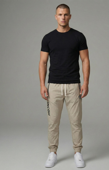 Pantaloni fas Trening Jogger Bej cu Buzunare cu Fermoar 7797 [3]