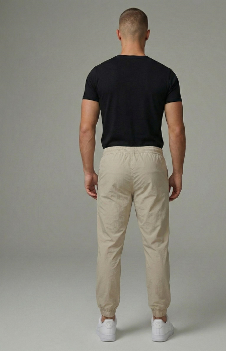 Pantaloni fas Trening Jogger Bej cu Buzunare cu Fermoar 7797 [2]