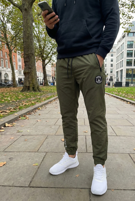 Pantaloni fas Jogger Sport Kaki Model Paris cu Buzunare cu Fermoar 7795 [4]