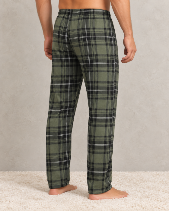 Pantaloni Pijama Barbati lungi verde in carouri [4]