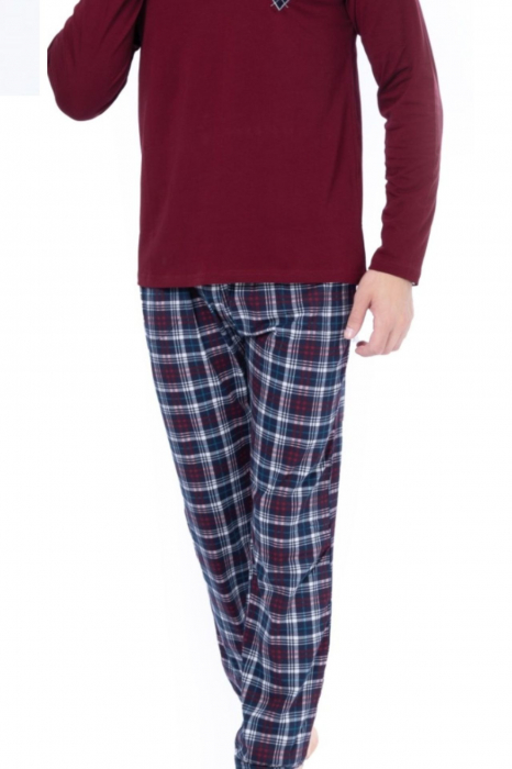 Pijama barbat din bumbac calitativ, maneci si pantaloni lungi, embody [2]