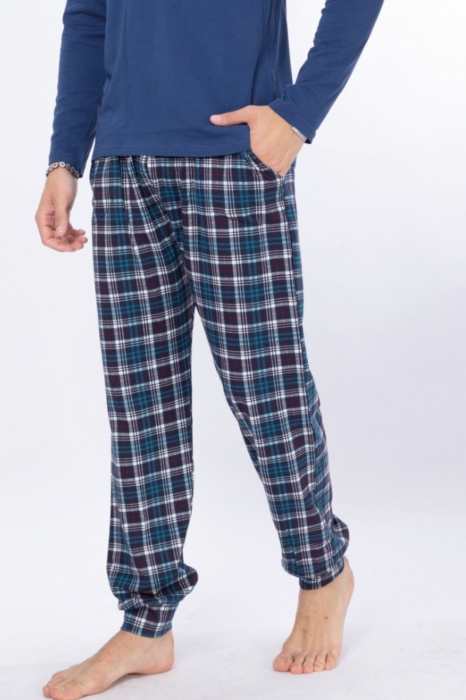 Pijama barbat din bumbac calitativ, maneci si pantaloni lungi, embody [2]