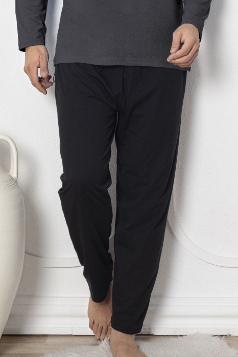 Pijama bumbac barbat, maneci si pantaloni lungi, imprimeu modern embody [2]
