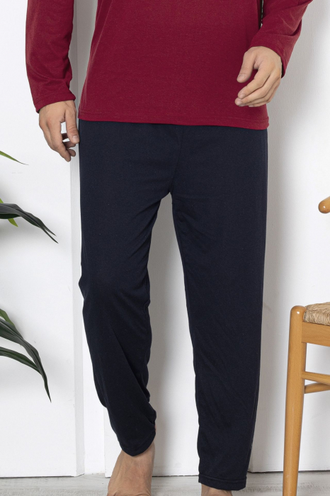 Pijama bumbac barbat, maneci si pantaloni lungi, imprimeu modern embody [2]