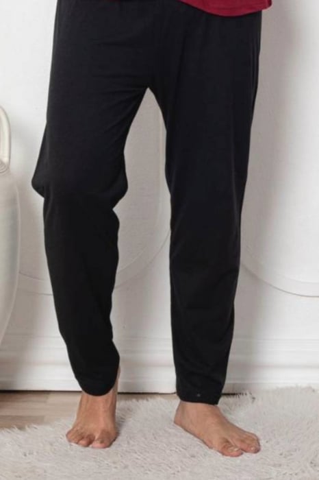 Pijama bumbac barbat, maneci si pantaloni lungi, imprimeu modern embody [2]