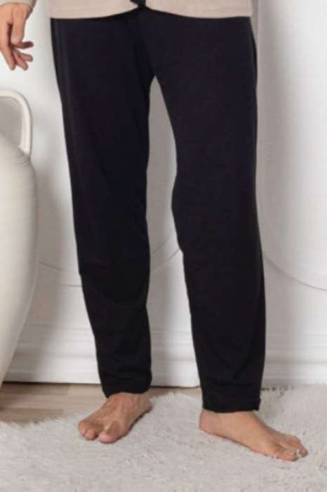 Pijama bumbac barbat, maneci si pantaloni lungi, imprimeu modern embody [2]