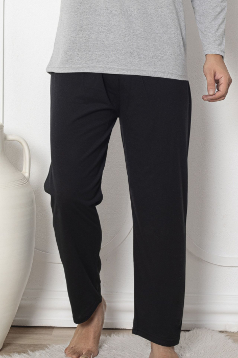 Pijama bumbac barbat, maneci si pantaloni lungi, imprimeu modern embody [2]