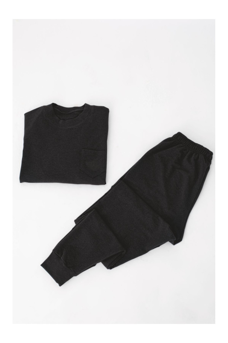 Pijama barbat bumbac tip trening, gri inchis 101embody [2]