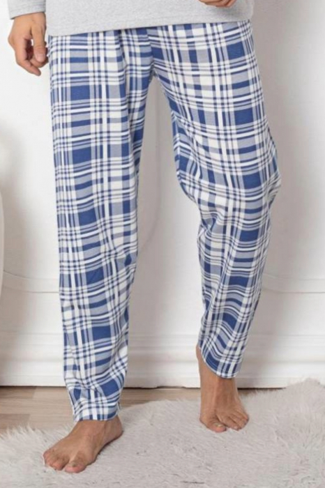 Pijama bumbac barbat, maneci si pantaloni lungi, imprimeu modern embody [2]