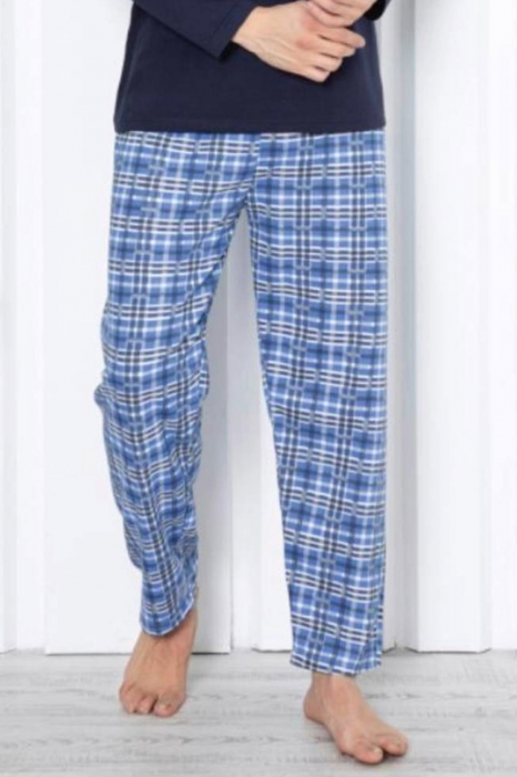 Pijama bumbac barbat, maneci si pantaloni lungi, imprimeu modern embody [3]