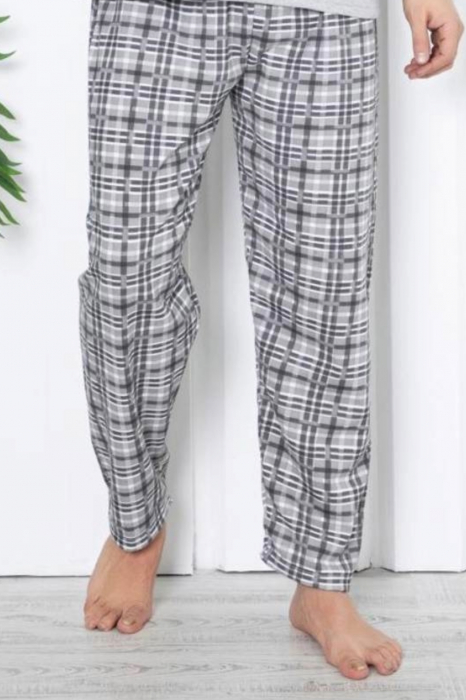Pijama bumbac barbat, maneci si pantaloni lungi, imprimeu modern embody [2]