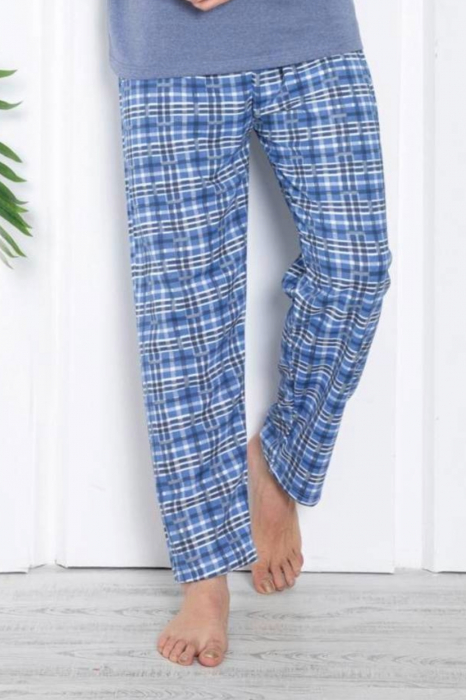 Pijama bumbac barbat, maneci si pantaloni lungi, imprimeu modern embody [3]