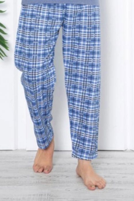 Pijama bumbac barbat, maneci si pantaloni lungi, imprimeu modern embody [2]