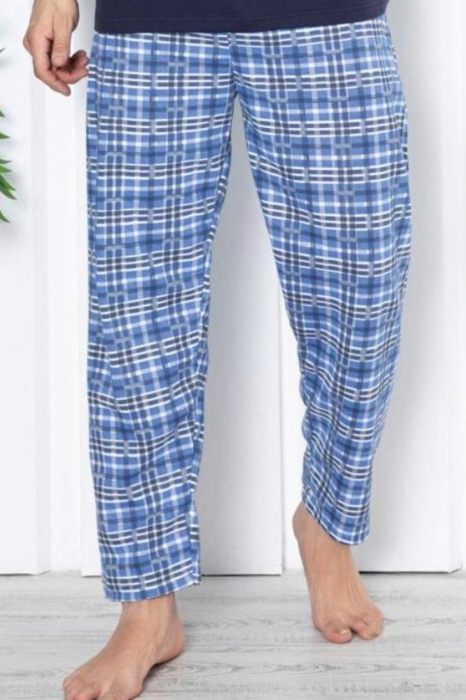 Pijama bumbac barbat, maneci si pantaloni lungi, imprimeu modern embody [2]