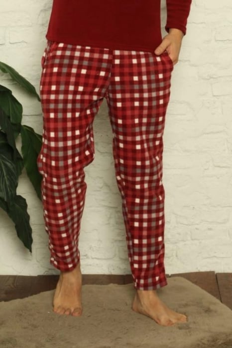 Pijama barbat, material soft polar moale si calduros, maneci si pantaloni lungi cu buzunare embody [2]