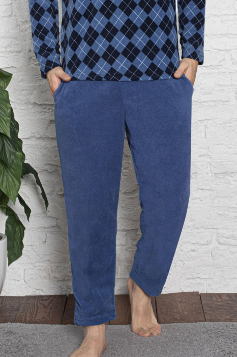 Pijama barbat, material soft polar moale si calduros, maneci si pantaloni lungi cu buzunare embody [2]
