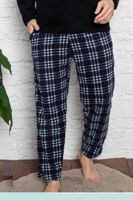 Pijama barbat, material soft polar moale si calduros, maneci si pantaloni lungi cu buzunare embody [3]