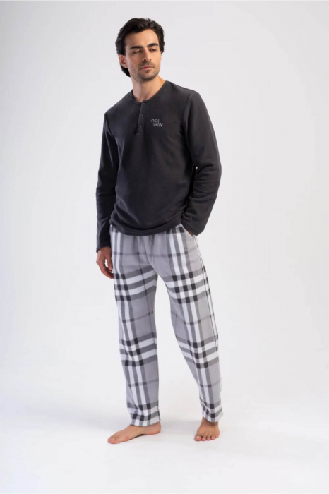 Pijama barbati cocolino, material soft polar pufos si calduros embody.ro [2]