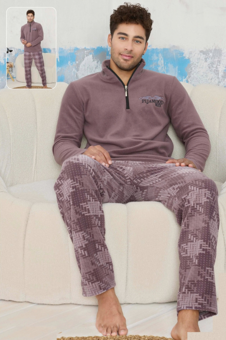 Pijama barbati cocolino, material pufos si calduros, embody.ro [2]