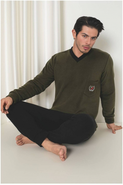 Pijama barbati cocolino polar, material fin, delicat si moale, embody.ro [2]