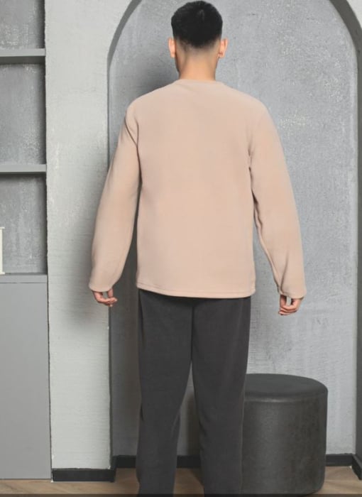 Pijama barbati cocolino polar, material fin, delicat si moale, bej 1140 [2]