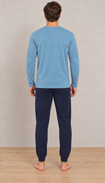 Pijama barbati din bumbac premium, bluza cu maneca lunga si pantaloni lungi 1059 [7]