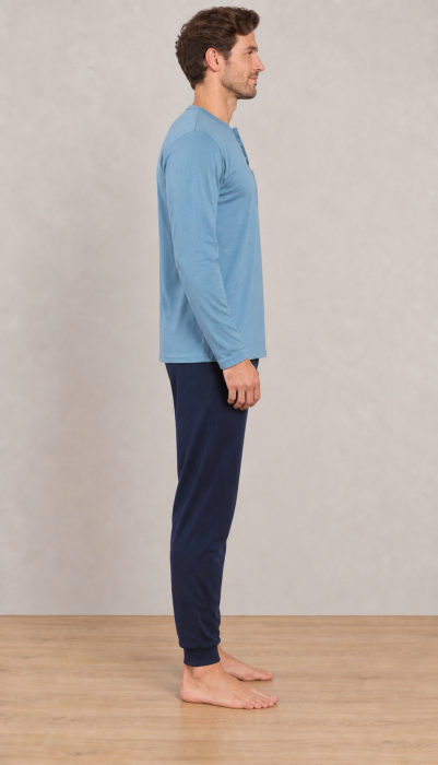 Pijama barbati din bumbac premium, bluza cu maneca lunga si pantaloni lungi 1059 [6]