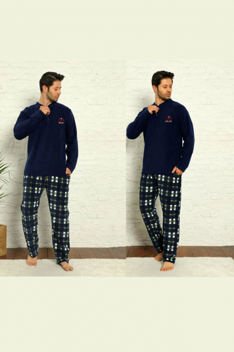 Pijama barbat, material soft polar moale si calduros, buzunare laterale, Bluemarin [4]