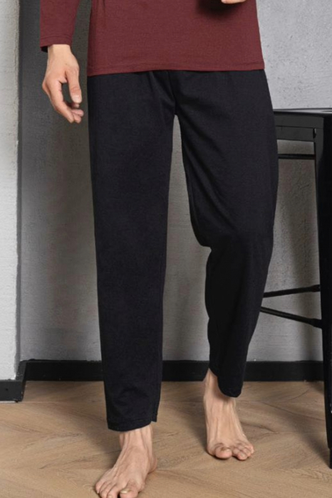 Pijama bumbac barbat, cu maneci si pantaloni lungi, imprimeu nautical dept, visiniu, embody.ro [2]