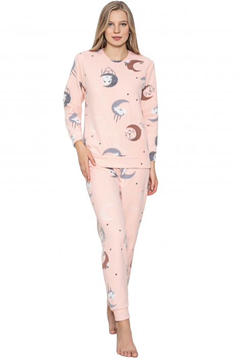 Pijama cocolino dama, imprimeu Luna, corai, embody.ro [3]