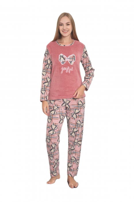 Pijama cocolino dama, imprimeu Joyful, corai 322 [3]