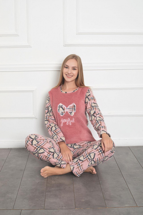 Pijama cocolino dama, imprimeu Joyful, corai 322 [2]