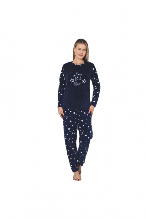 Pijama cocolino dama, imprimeu stelute sleep, bleumarin 309 [3]