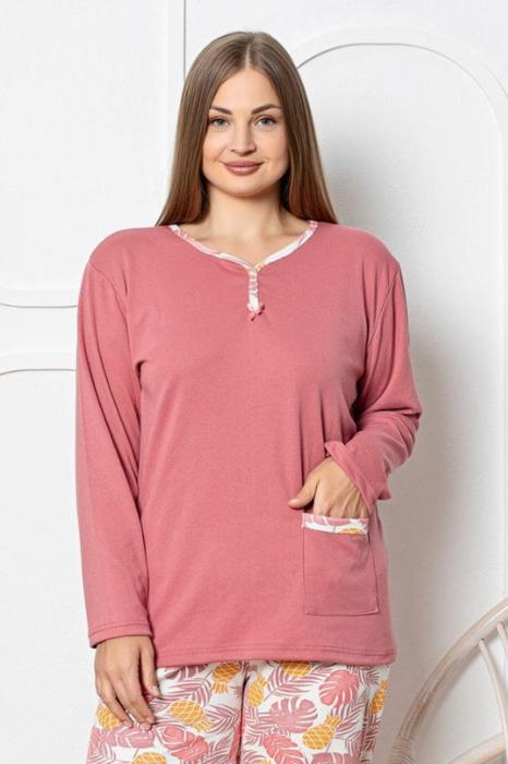 Pijama dama batal marime mare, bumbac interlok, corai, embody.ro [4]