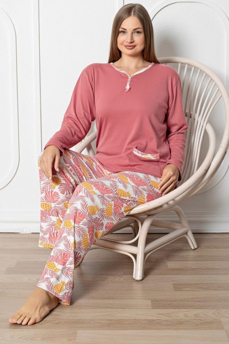 Pijama dama batal marime mare, bumbac interlok, corai, embody.ro [2]