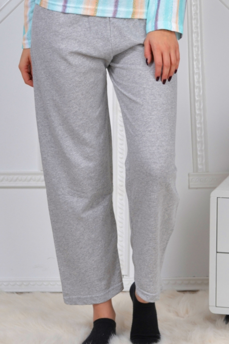 Pijama dama bumbac, confortabila, cu imprimeu Meow Gang gri [3]