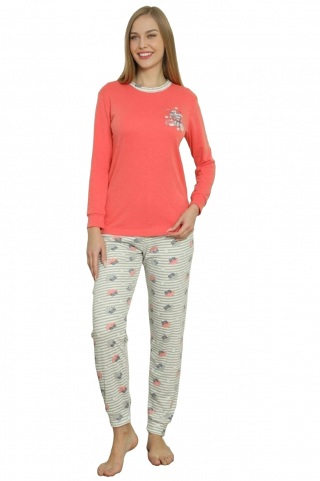 Pijama dama bumbac, imprimeu love ice cream, corai 2053, embody.ro [3]