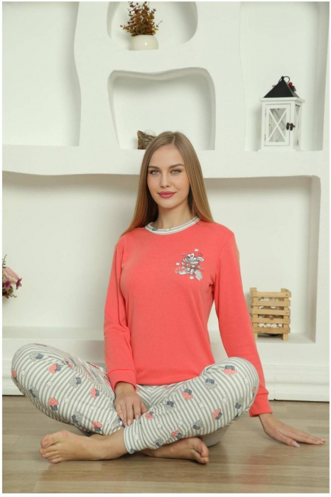 Pijama dama bumbac, imprimeu love ice cream, corai 2053, embody.ro [2]