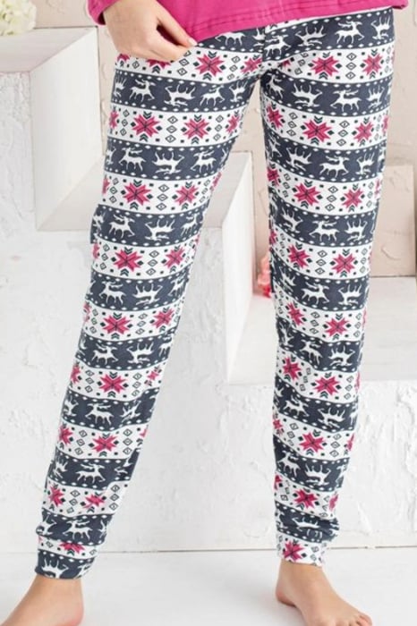 Pijama dama bumbac, imprimeu Craciun ren, mov, embody.ro [4]