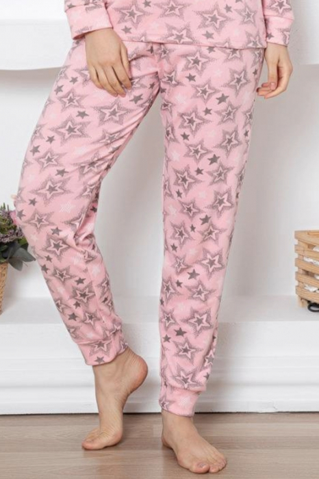 Pijama dama bumbac, maneci si pantaloni lungi, imprimeu ursuleti panda, gri, embody.ro [4]