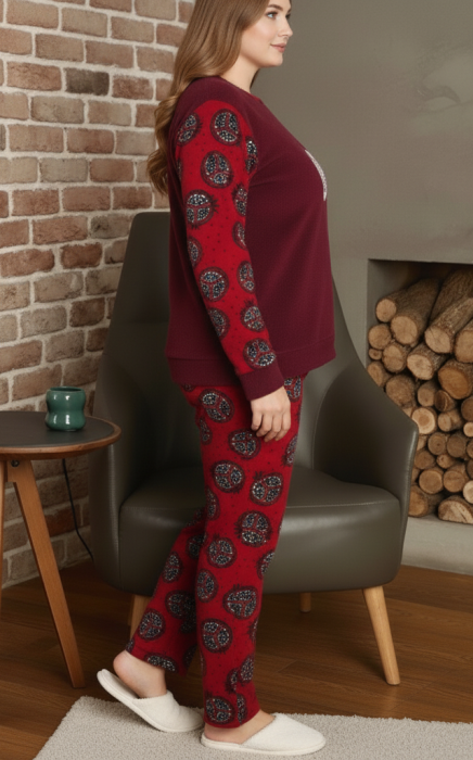 Pijama dama cocolino batal marime mare, pufoasa si calduroasa, 14216 [2]