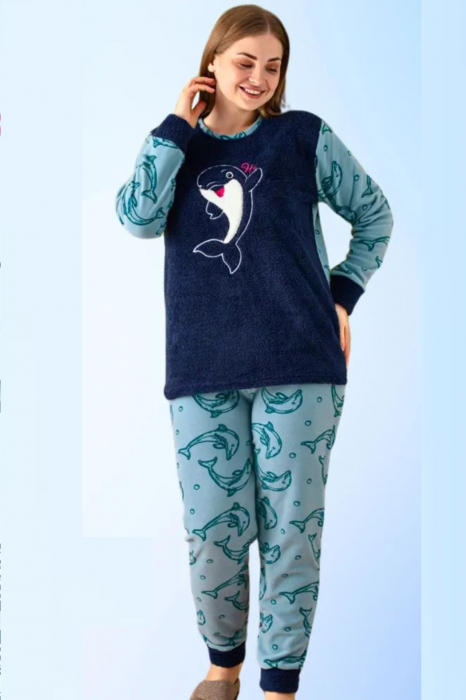 Pijama dama cocolino batal-marime mare, pufoasa si calduroasa embody.ro [2]