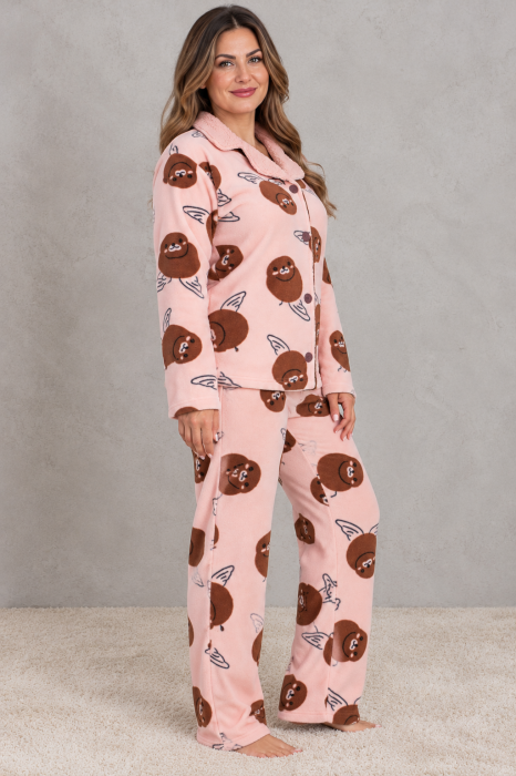 Pijama Dama Cocolino Groasa si Pufoasa, Marimi Mari, Corai, Set 2 Piese [2]